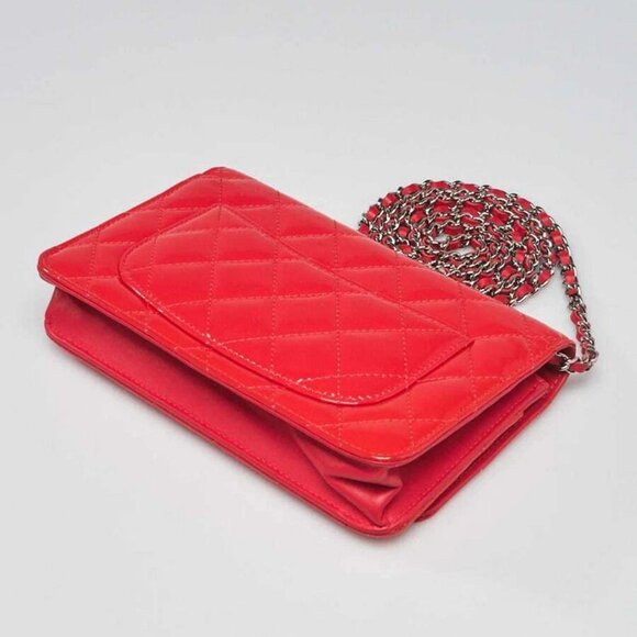 Chanel Pink Quilted Patent Leather Classic WOC Clutch Bag - Picture 2 of 12